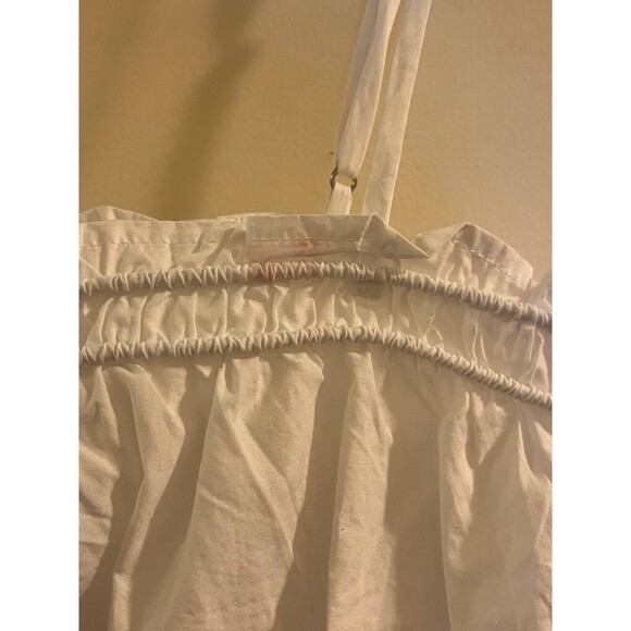 Madewell Women's Size L White Smocked Button-Front Top in Poplin NEW - Picture 3 of 8